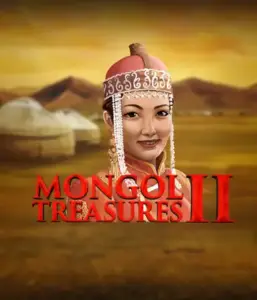 Explore the vibrant culture of Mongolia with the Mongol Treasures 2 game by Endorphina, highlighting a graceful Mongolian woman clothed in traditional attire against a sunset-lit Mongolian steppe backdrop. This graphic captures the beauty of Mongolian history, delivering a distinctive gaming experience. 